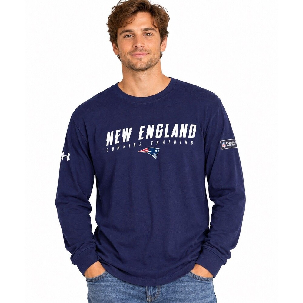 Under Armour New England Patriots NFL Combine Authentic HeatGear Shirt Navy L